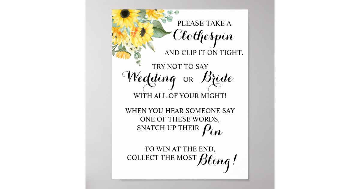 Sunflower Put A Clothespin Bridal Shower Game Sign Zazzle sunflower-put-a-clothespin-bridal-shower-game-sign-zazzle