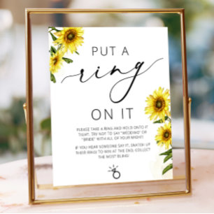 Sunflower Put A Ring on It Game Bridal Shower Sign