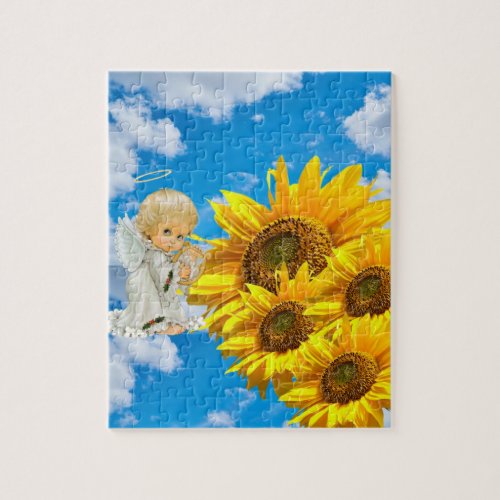 Sunflower Puzzles Baby Angel Floral