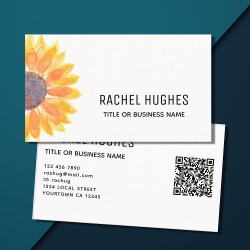 Sunflower QR Code  Business Card