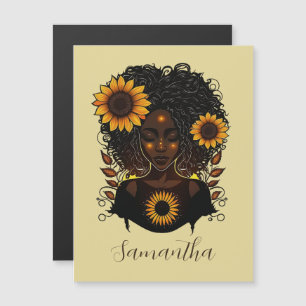 Sunflower Queen Afro Woman