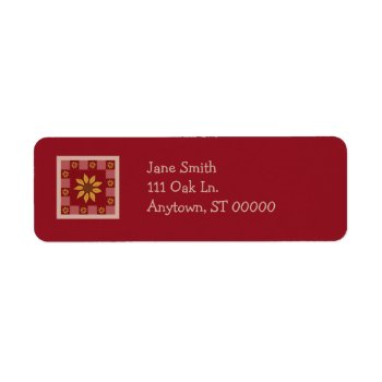 Sunflower Quilt Customizable Address Labels by sfcount at Zazzle