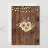Sunflower Quinceanera Party Wood Floral Lights Invitation (Back)