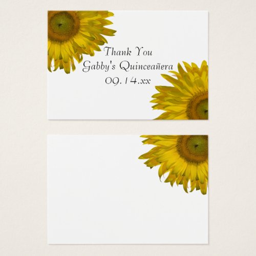 Sunflower Quinceanera Thank You Favor Tags