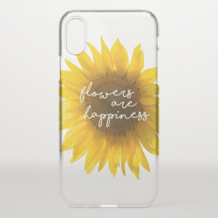 Sunflower quote "flowers are happiness" iPhone x case