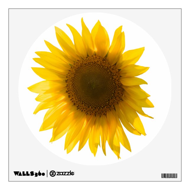 Sunflower quote "flowers are happiness" wall decal (Front)