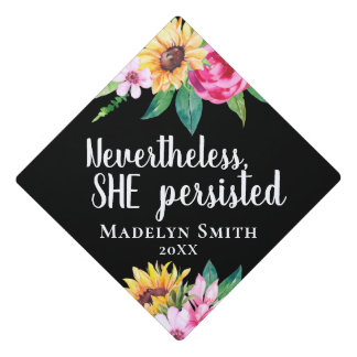 Sunflower Quote Graduation Cap Topper