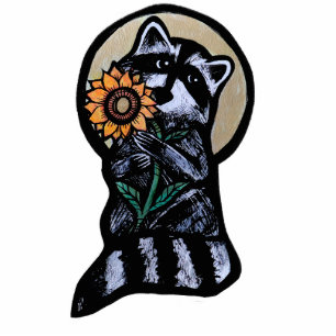 Sunflower Raccoon Art Cutout