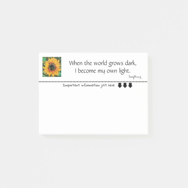 Sunflower radiant Pixel Light Post-it Notes (Front)