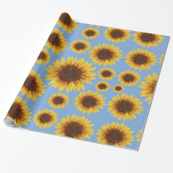 Sunflower Rain Wrapping Paper by Atomic_Gorilla at Zazzle