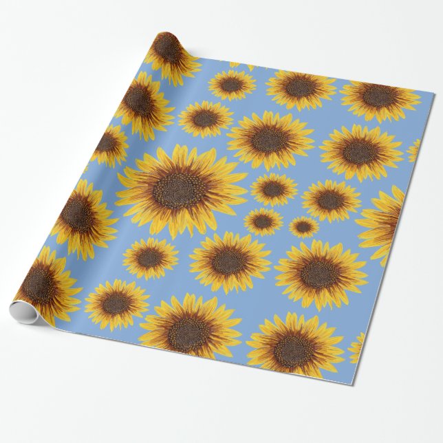 Sunflower Rain Wrapping Paper (Unrolled)