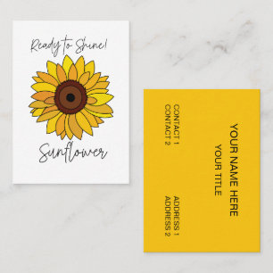 Sunflower Ready To Shine Sunflower Business Card