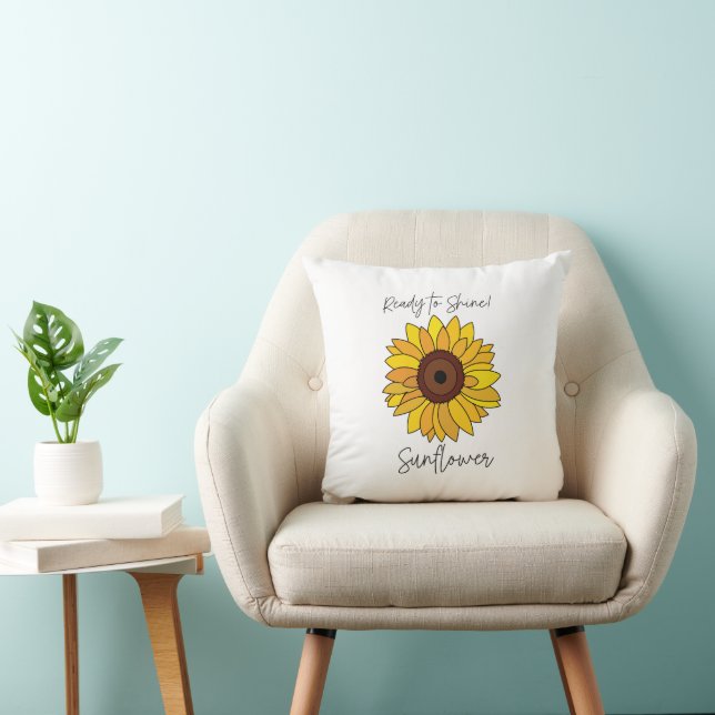 Sunflower Ready To Shine Sunflower  Throw Pillow (Chair)