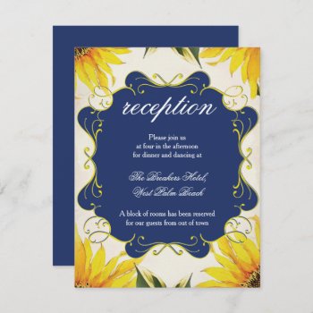Sunflower Reception Card - Wedding Invitation Set by VGInvites at Zazzle