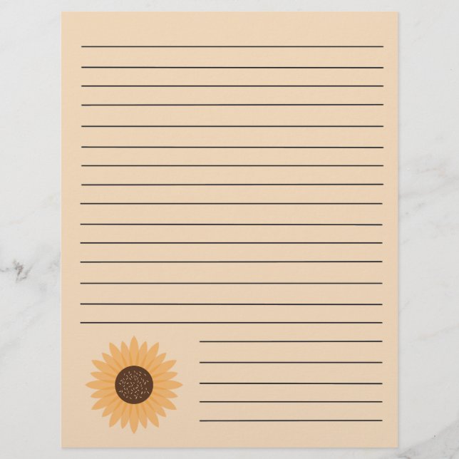 Sunflower Recipe Binder Pages (Front)