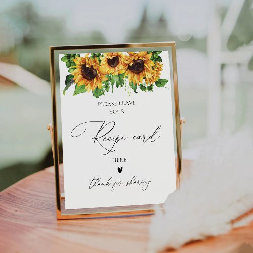 Sunflower Recipe Card Sign