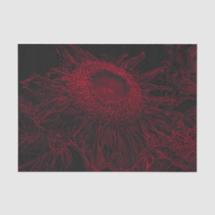 Sunflower Red Black Floral Art Decoupage Tissue Paper