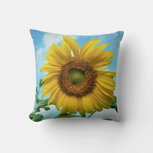 Sunflower Refuge Throw Pillow (Front)