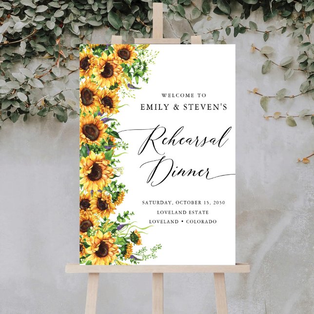 Sunflower Rehearsal Dinner Foam Boards (Creator Uploaded)