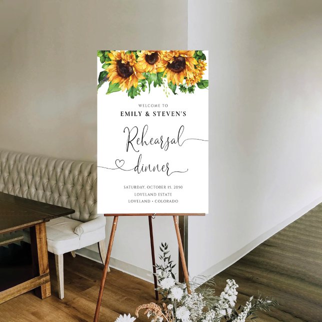 Sunflower Rehearsal Dinner Foam Boards (Creator Uploaded)