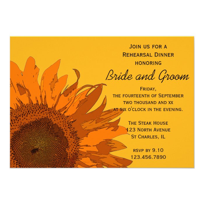 Sunflower Rehearsal Dinner Invitation