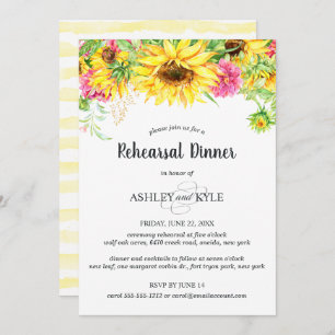 Sunflower Rehearsal Dinner Invitation