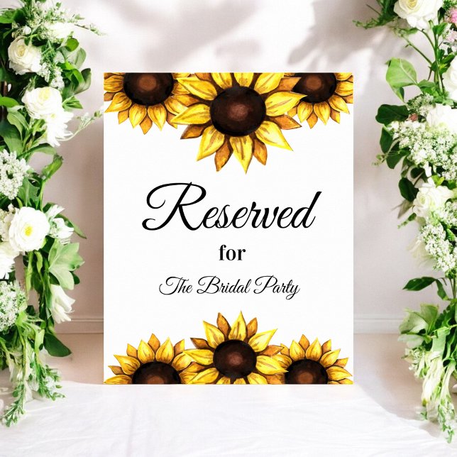 Sunflower Reserved White Yellow Sign Poster (Creator Uploaded)