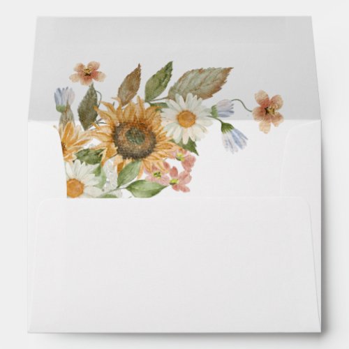 Sunflower Return Address Envelope