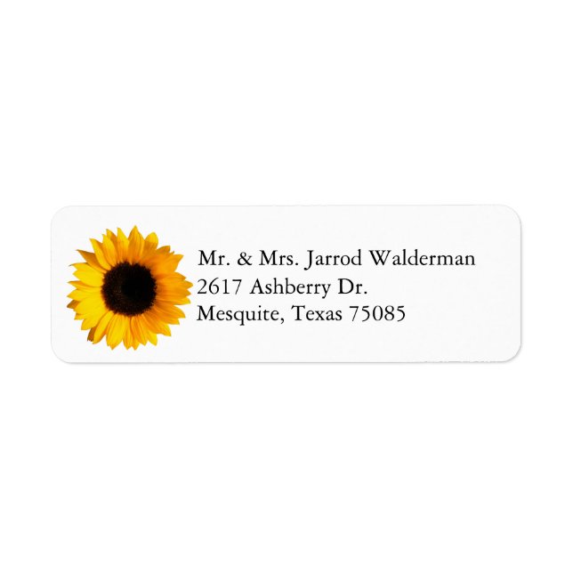Sunflower Return Address Label (Front)