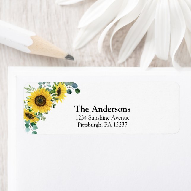 Sunflower Return Address Label (Insitu)