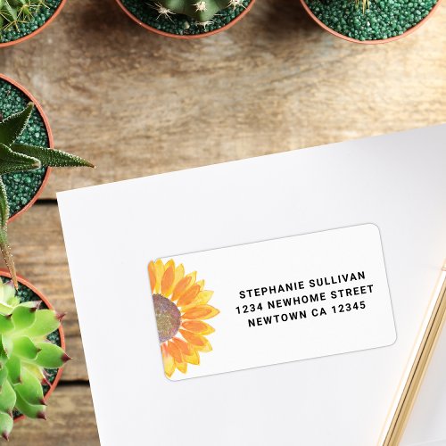  Sunflower Return Address Label