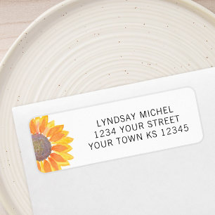 Sunflower Return Address Label
