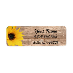 Sunflower Return Address Label