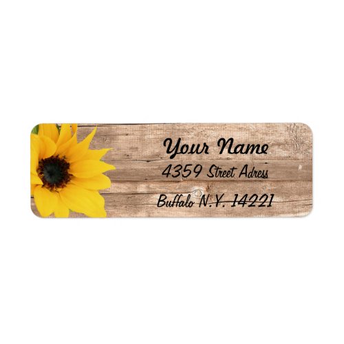 Sunflower Return Address Label