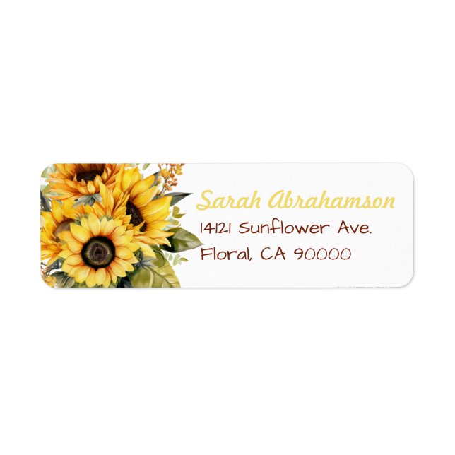 Sunflower Return Address Labels (Front)
