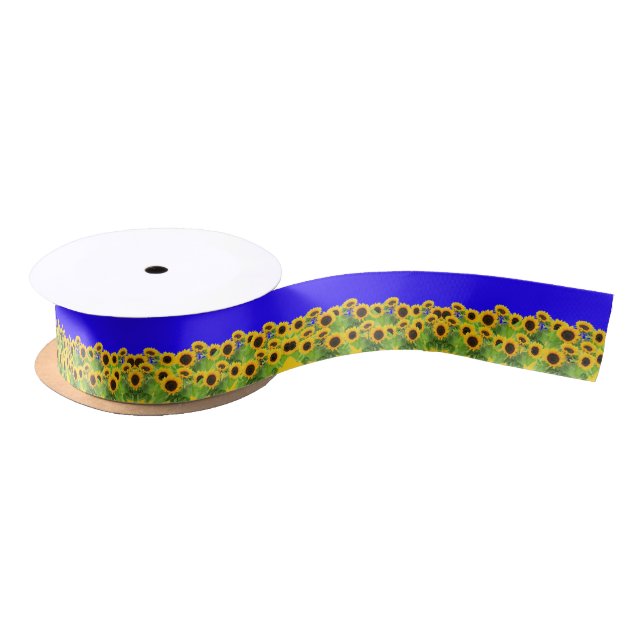 Sunflower Ribbon Gift Ukraine Flag Colors (Spool)
