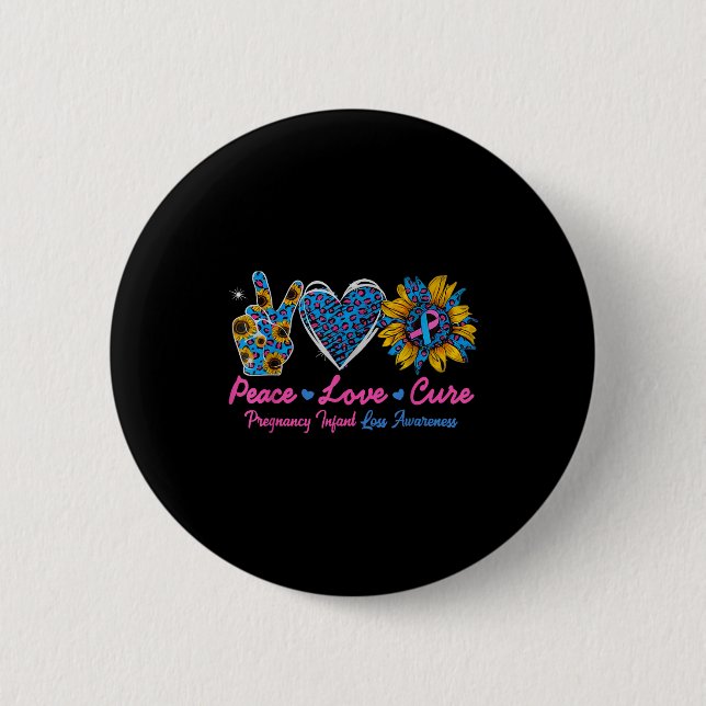 Sunflower Ribbon Pregnancy Infant Loss Awareness C Button (Front)