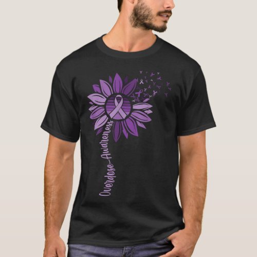 Sunflower Ribbons Overdose Awareness  Copy T_Shirt