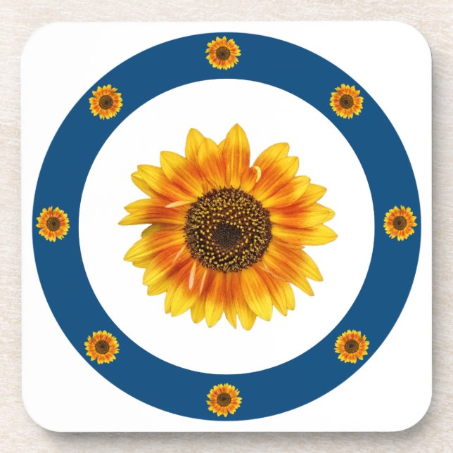 Sunflower Ring Beverage Coaster (Front)
