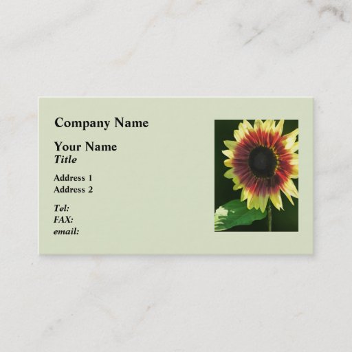 Customizable Sunflower Ring of Fire Closeup Business Card Templates