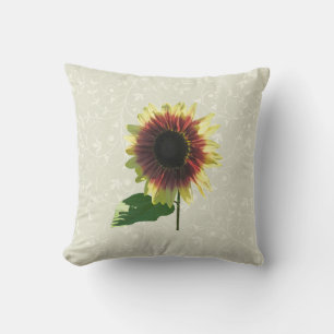 Sunflower Ring of Fire Throw Pillow