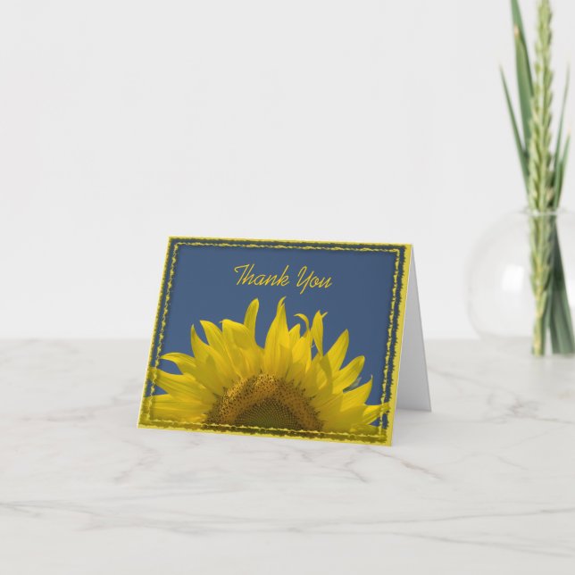 Sunflower Rising Wedding Bridesmaid Thank You Card (Front)