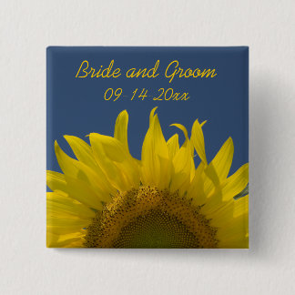 Sunflower Rising Wedding Button