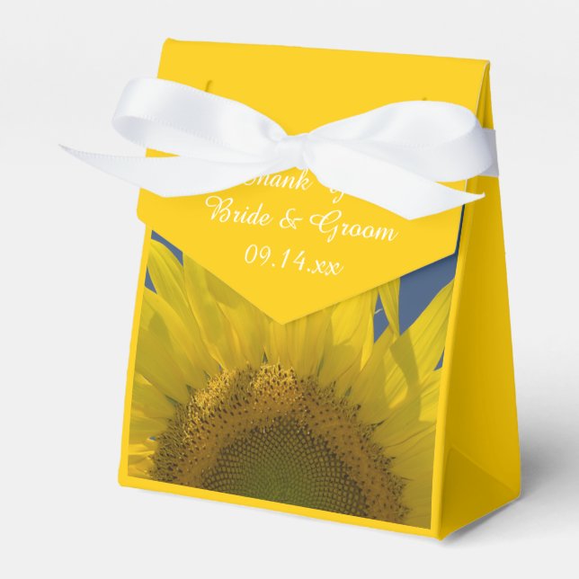 Sunflower Rising Wedding Favor Boxes (Front Side)