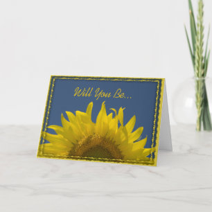 Sunflower Rising Will You Be My Bridesmaid Invitation