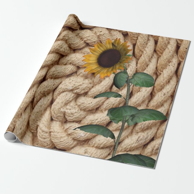Sunflower Rope Matte Wrapping Paper (Unrolled)