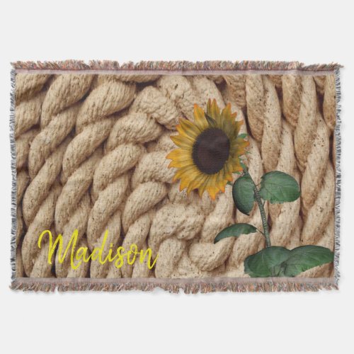 Sunflower Rope Throw Blanket