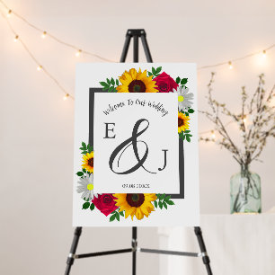 Sunflower Rose Daisy Autumn Floral Wedding Foam Board