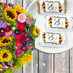 Sunflower Rose Daisy Autumn Floral Wedding Hershey's Miniatures