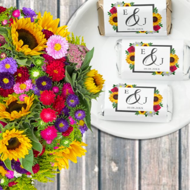 Sunflower Rose Daisy Autumn Floral Wedding Hershey's Miniatures (Creator Uploaded)
